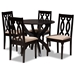 Baxton Studio Mona Modern and Contemporary Sand Fabric Upholstered and Dark Brown Finished Wood 5-Piece Dining Set