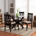 Baxton Studio Mona Modern and Contemporary Sand Fabric Upholstered and Dark Brown Finished Wood 5-Piece Dining Set - Mona-Sand/Dark Brown-5PC Dining Set