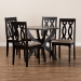 Baxton Studio Mona Modern and Contemporary Sand Fabric Upholstered and Dark Brown Finished Wood 5-Piece Dining Set - Mona-Sand/Dark Brown-5PC Dining Set