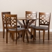 Baxton Studio Elena Modern and Contemporary Grey Fabric Upholstered and Walnut Brown Finished Wood 5-Piece Dining Set - Elena-Grey/Walnut-5PC Dining Set