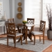 Baxton Studio Alisa Modern and Contemporary Grey Fabric Upholstered and Walnut Brown Finished Wood 5-Piece Dining Set - Alisa-Grey/Walnut-5PC Dining Set