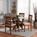 Baxton Studio Alisa Modern and Contemporary Grey Fabric Upholstered and Walnut Brown Finished Wood 5-Piece Dining Set - Alisa-Grey/Walnut-5PC Dining Set