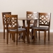 Baxton Studio Alisa Modern and Contemporary Grey Fabric Upholstered and Walnut Brown Finished Wood 5-Piece Dining Set - Alisa-Grey/Walnut-5PC Dining Set