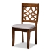 Baxton Studio Sandra Modern and Contemporary Grey Fabric Upholstered and Walnut Brown Finished Wood 5-Piece Dining Set - Sandra-Grey/Walnut-5PC Dining Set
