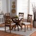 Baxton Studio Sandra Modern and Contemporary Grey Fabric Upholstered and Walnut Brown Finished Wood 5-Piece Dining Set - Sandra-Grey/Walnut-5PC Dining Set