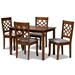 Baxton Studio Celina Modern and Contemporary Grey Fabric Upholstered and Walnut Brown Finished Wood 5-Piece Dining Set