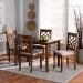 Baxton Studio Celina Modern and Contemporary Grey Fabric Upholstered and Walnut Brown Finished Wood 5-Piece Dining Set - Celina-Grey/Walnut-5PC Dining Set