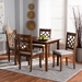 Baxton Studio Celina Modern and Contemporary Grey Fabric Upholstered and Walnut Brown Finished Wood 5-Piece Dining Set - Celina-Grey/Walnut-5PC Dining Set