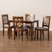 Baxton Studio Celina Modern and Contemporary Grey Fabric Upholstered and Walnut Brown Finished Wood 5-Piece Dining Set - Celina-Grey/Walnut-5PC Dining Set