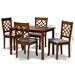 Baxton Studio Celina Modern and Contemporary Grey Fabric Upholstered and Walnut Brown Finished Wood 5-Piece Dining Set - Celina-Grey/Walnut-5PC Dining Set