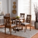 Baxton Studio Julie Modern and Contemporary Grey Fabric Upholstered and Walnut Brown Finished Wood 5-Piece Dining Set - Julie-Grey/Walnut-5PC Dining Set