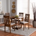 Baxton Studio Julie Modern and Contemporary Grey Fabric Upholstered and Walnut Brown Finished Wood 5-Piece Dining Set - Julie-Grey/Walnut-5PC Dining Set