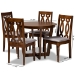 Baxton Studio Julie Modern and Contemporary Grey Fabric Upholstered and Walnut Brown Finished Wood 5-Piece Dining Set - Julie-Grey/Walnut-5PC Dining Set