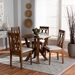 Baxton Studio Elaine Modern and Contemporary Grey Fabric Upholstered and Walnut Brown Finished Wood 5-Piece Dining Set - Elaine-Grey/Walnut-5PC Dining Set