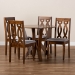 Baxton Studio Elaine Modern and Contemporary Grey Fabric Upholstered and Walnut Brown Finished Wood 5-Piece Dining Set - Elaine-Grey/Walnut-5PC Dining Set