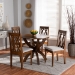 Baxton Studio Mona Modern and Contemporary Grey Fabric Upholstered and Walnut Brown Finished Wood 5-Piece Dining Set - Mona-Grey/Walnut-5PC Dining Set