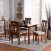 Baxton Studio Kasia Modern and Contemporary Grey Fabric Upholstered and Walnut Brown Finished Wood 5-Piece Dining Set - Kasia-Grey/Walnut-5PC Dining Set