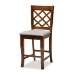 Baxton Studio Alora Modern and Contemporary Grey Fabric Upholstered Walnut Brown Finished 5-Piece Wood Pub Set - RH320P-Grey/Walnut-5PC Pub Set