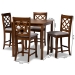 Baxton Studio Alora Modern and Contemporary Grey Fabric Upholstered Walnut Brown Finished 5-Piece Wood Pub Set - RH320P-Grey/Walnut-5PC Pub Set