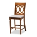 Baxton Studio Verina Modern and Contemporary Grey Fabric Upholstered Walnut Brown Finished 5-Piece Wood Pub Set - RH323P-Grey/Walnut-5PC Pub Set