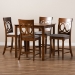 Baxton Studio Verina Modern and Contemporary Grey Fabric Upholstered Walnut Brown Finished 5-Piece Wood Pub Set - RH323P-Grey/Walnut-5PC Pub Set
