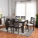 Baxton Studio Lanier Modern and Contemporary Grey Fabric Upholstered and Dark Brown Finished Wood 7-Piece Dining Set - RH318C-Grey/Dark Brown-7PC Dining Set