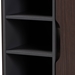 Baxton Studio Idina Mid-Century Modern Two-Tone Dark Brown and Grey Finished Wood 1-Door Shoe Cabinet - SESC16104-Modi Wenge-Shoe Cabinet