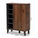 Baxton Studio Idina Mid-Century Modern Two-Tone Walnut Brown and Grey Finished Wood 1-Door Shoe Cabinet - SESC16104-Columbia-Shoe Cabinet