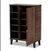 Baxton Studio Idina Mid-Century Modern Two-Tone Walnut Brown and Grey Finished Wood 1-Door Shoe Cabinet - SESC16104-Columbia-Shoe Cabinet