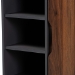Baxton Studio Idina Mid-Century Modern Two-Tone Walnut Brown and Grey Finished Wood 1-Door Shoe Cabinet - SESC16104-Columbia-Shoe Cabinet
