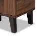 Baxton Studio Idina Mid-Century Modern Two-Tone Walnut Brown and Grey Finished Wood 1-Door Shoe Cabinet - SESC16104-Columbia-Shoe Cabinet