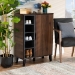 Baxton Studio Idina Mid-Century Modern Two-Tone Walnut Brown and Grey Finished Wood 1-Door Shoe Cabinet - SESC16104-Columbia-Shoe Cabinet