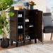 Baxton Studio Idina Mid-Century Modern Two-Tone Walnut Brown and Grey Finished Wood 1-Door Shoe Cabinet - SESC16104-Columbia-Shoe Cabinet