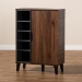 Baxton Studio Idina Mid-Century Modern Two-Tone Walnut Brown and Grey Finished Wood 1-Door Shoe Cabinet - SESC16104-Columbia-Shoe Cabinet