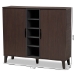 Baxton Studio Idina Mid-Century Modern Two-Tone Dark Brown and Grey Finished Wood 2-Door Shoe Cabinet - SESC16105-Modi Wenge-Shoe Cabinet