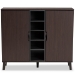 Baxton Studio Idina Mid-Century Modern Two-Tone Dark Brown and Grey Finished Wood 2-Door Shoe Cabinet - SESC16105-Modi Wenge-Shoe Cabinet