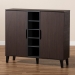 Baxton Studio Idina Mid-Century Modern Two-Tone Dark Brown and Grey Finished Wood 2-Door Shoe Cabinet - SESC16105-Modi Wenge-Shoe Cabinet