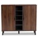 Baxton Studio Idina Mid-Century Modern Two-Tone Walnut Brown and Grey Finished Wood 2-Door Shoe Cabinet - SESC16105-Columbia-Shoe Cabinet