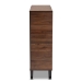 Baxton Studio Idina Mid-Century Modern Two-Tone Walnut Brown and Grey Finished Wood 2-Door Shoe Cabinet - SESC16105-Columbia-Shoe Cabinet