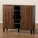 Baxton Studio Idina Mid-Century Modern Two-Tone Walnut Brown and Grey Finished Wood 2-Door Shoe Cabinet - SESC16105-Columbia-Shoe Cabinet