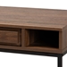Baxton Studio Cargan Modern and Contemporary Walnut Brown Finished Wood and Black Metal 1-Drawer Desk - ST8002-Walnut/Black-Desk