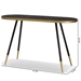 Baxton Studio Lauro Modern and Contemporary Black Faux Marble and Two-Tone Gold and Black Metal Console Table - RS1210-MB-Console
