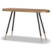 Baxton Studio Lauro Modern and Contemporary Walnut Wood Finished and Two-Tone Gold and Black Metal Console Table