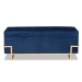 Baxton Studio Parker Glam and Luxe Navy Blue Velvet Upholstered and Gold Metal Finished Storage Ottoman - JY20A122L-Navy Blue/Gold-Storage Otto