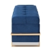 Baxton Studio Parker Glam and Luxe Navy Blue Velvet Upholstered and Gold Metal Finished Storage Ottoman - JY20A122L-Navy Blue/Gold-Storage Otto