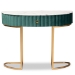 Baxton Studio Beale Luxe and Glam Green Velvet Upholstered and Brushed Gold Finished 1-Drawer Console Table with Faux Marble Tabletop - JY20A157-Green/Gold-Console
