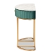 Baxton Studio Beale Luxe and Glam Green Velvet Upholstered and Brushed Gold Finished 1-Drawer Console Table with Faux Marble Tabletop - JY20A157-Green/Gold-Console
