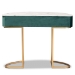 Baxton Studio Beale Luxe and Glam Green Velvet Upholstered and Brushed Gold Finished 1-Drawer Console Table with Faux Marble Tabletop - JY20A157-Green/Gold-Console
