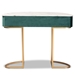 Baxton Studio Beale Luxe and Glam Green Velvet Upholstered and Brushed Gold Finished 1-Drawer Console Table with Faux Marble Tabletop - JY20A157-Green/Gold-Console