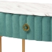 Baxton Studio Beale Luxe and Glam Green Velvet Upholstered and Brushed Gold Finished 1-Drawer Console Table with Faux Marble Tabletop - JY20A157-Green/Gold-Console